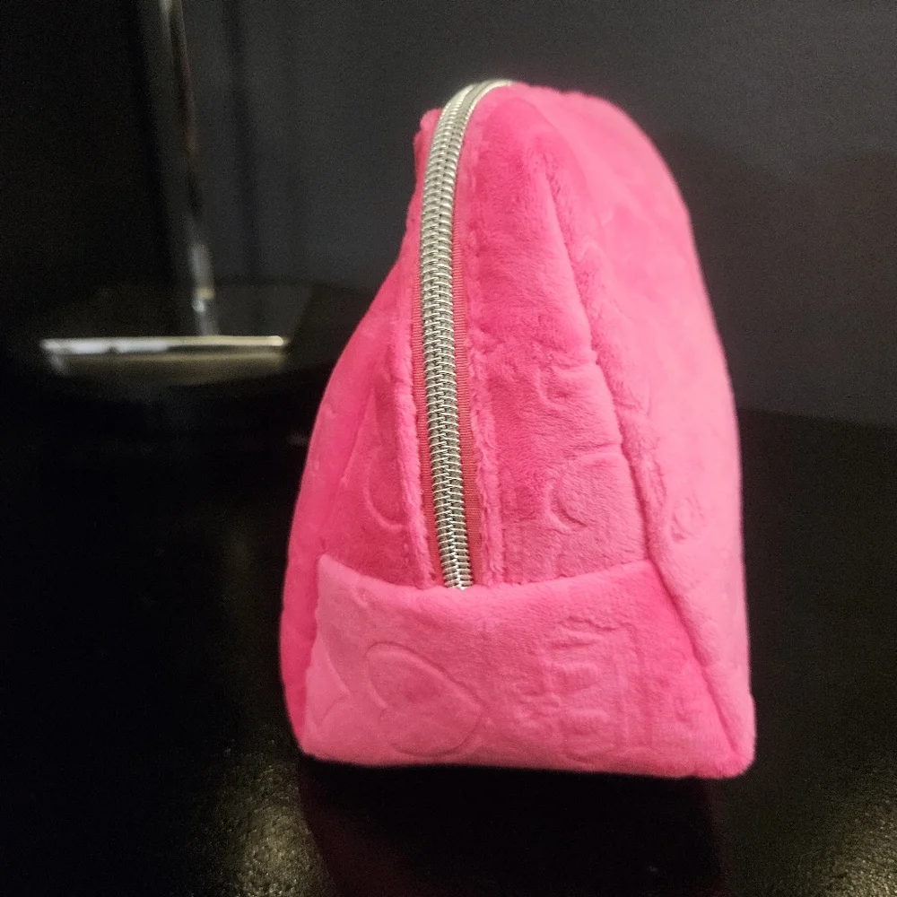 New Juicy Couture Large Pink Crown/Hearts Cosmetic Bag 1 Bottle Incl Gol…